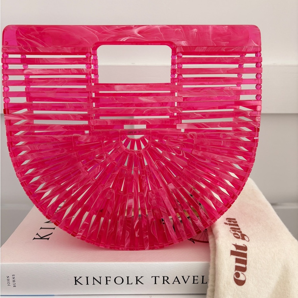 Cult Gaia Fuchsia Acrylic Clutch